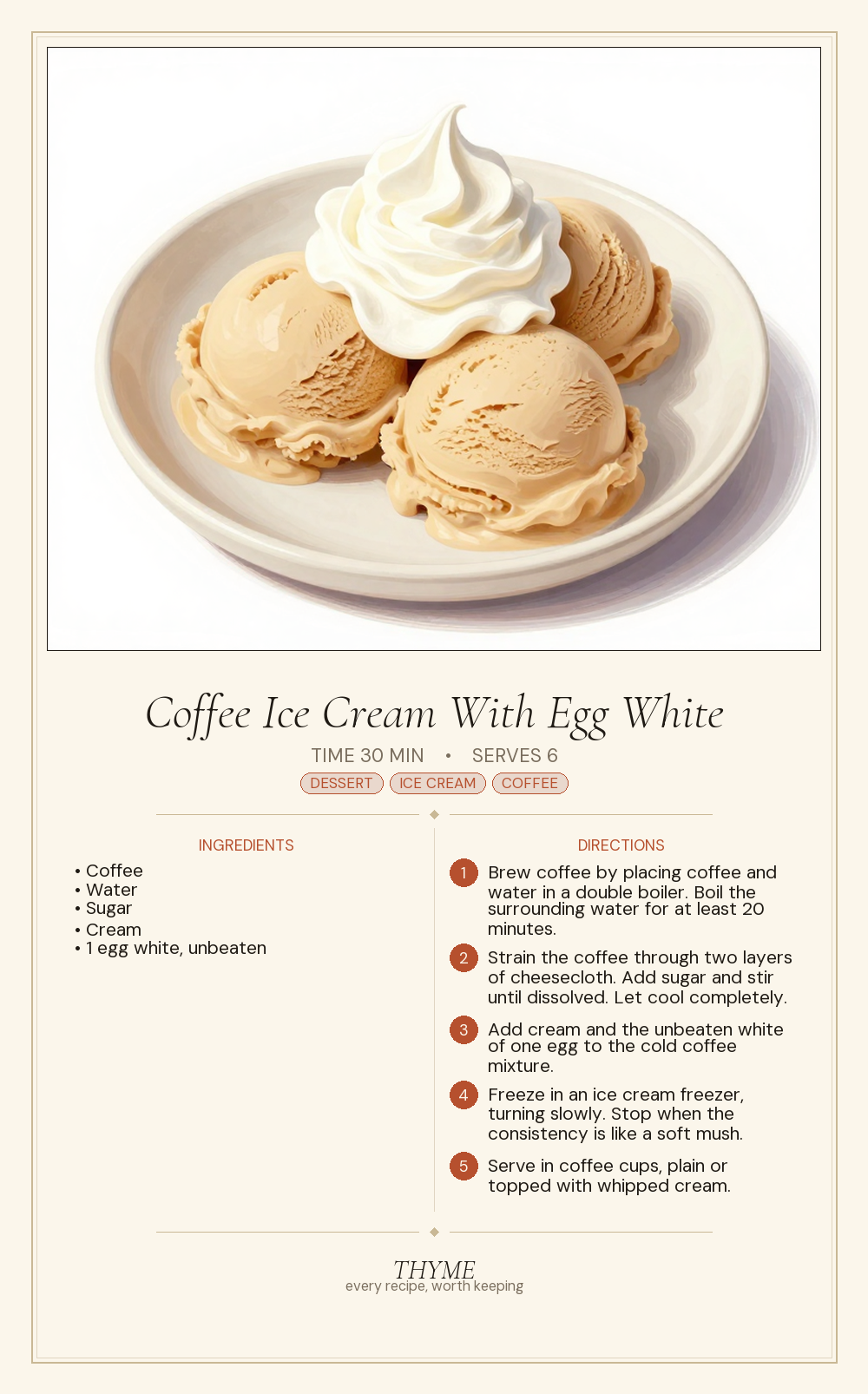 Coffee Ice Cream With Egg White