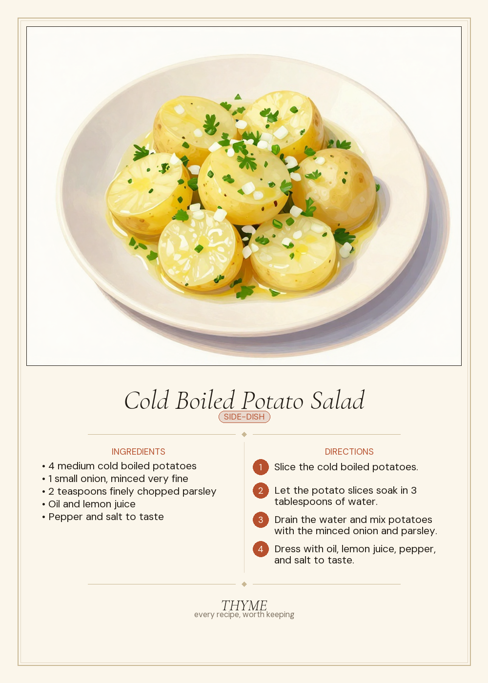Cold Boiled Potato Salad