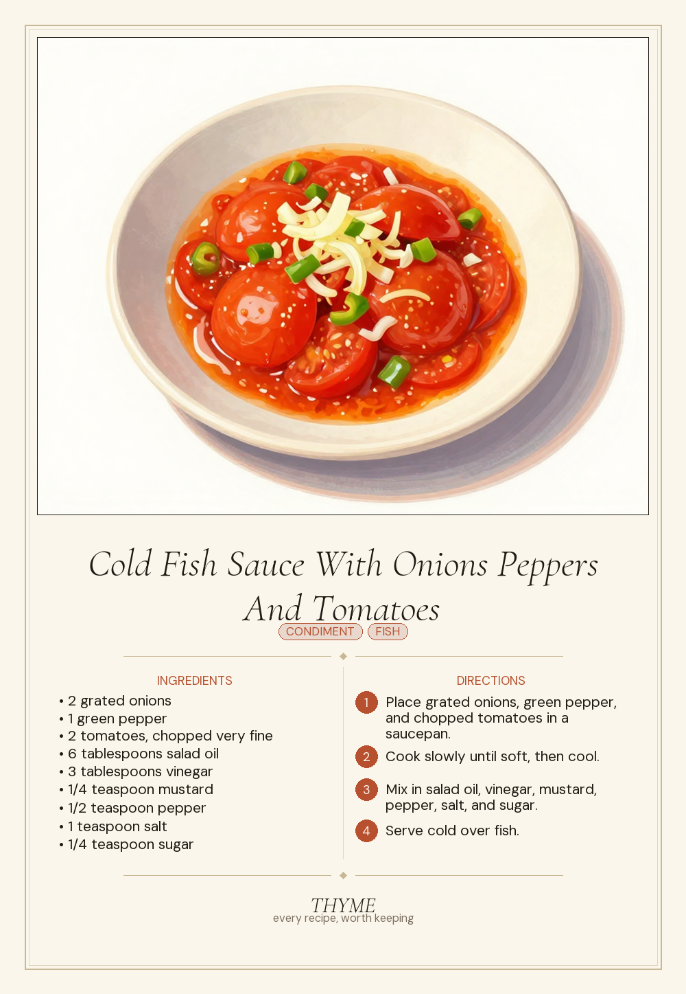Cold Fish Sauce With Onions Peppers And Tomatoes