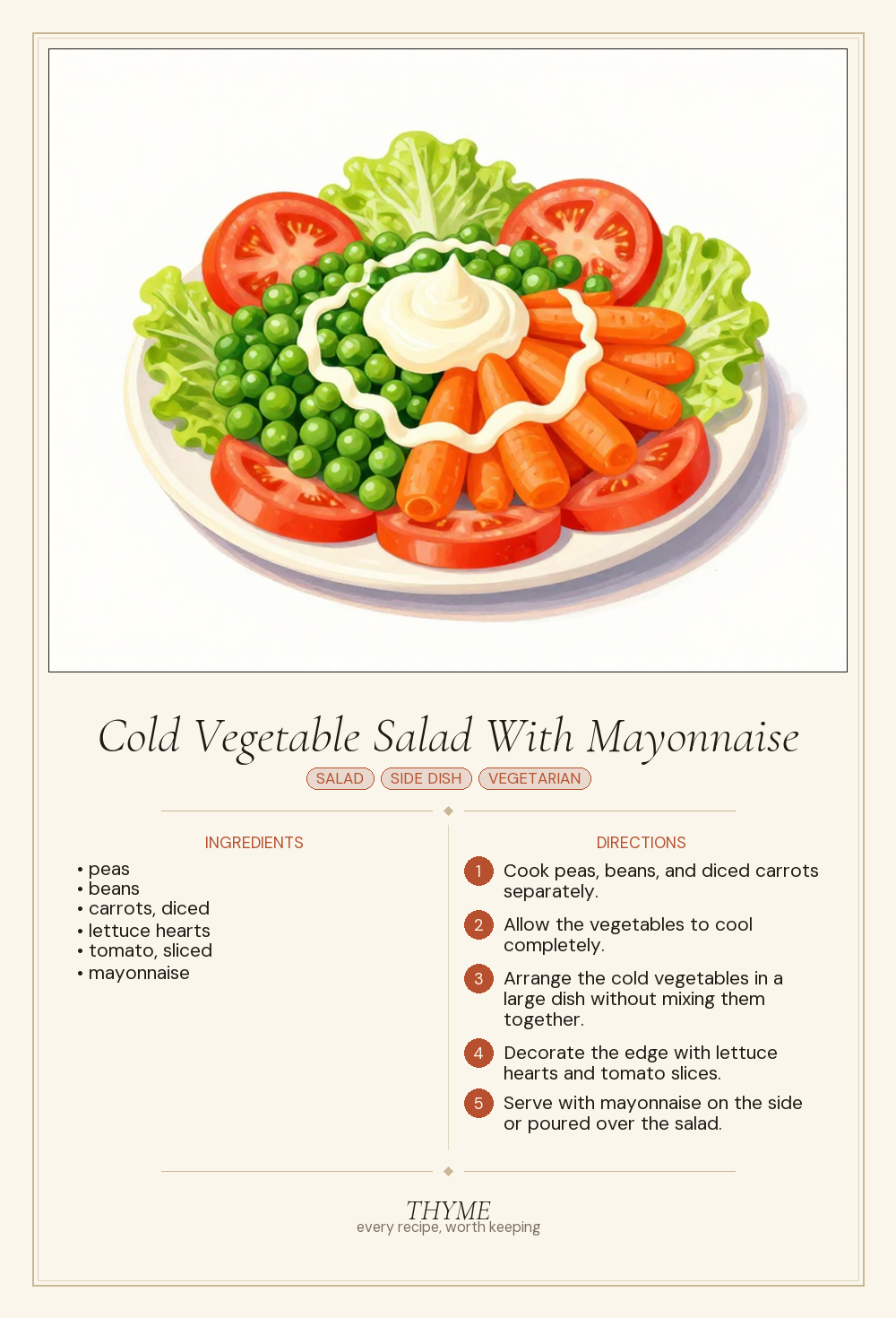 Cold Vegetable Salad With Mayonnaise