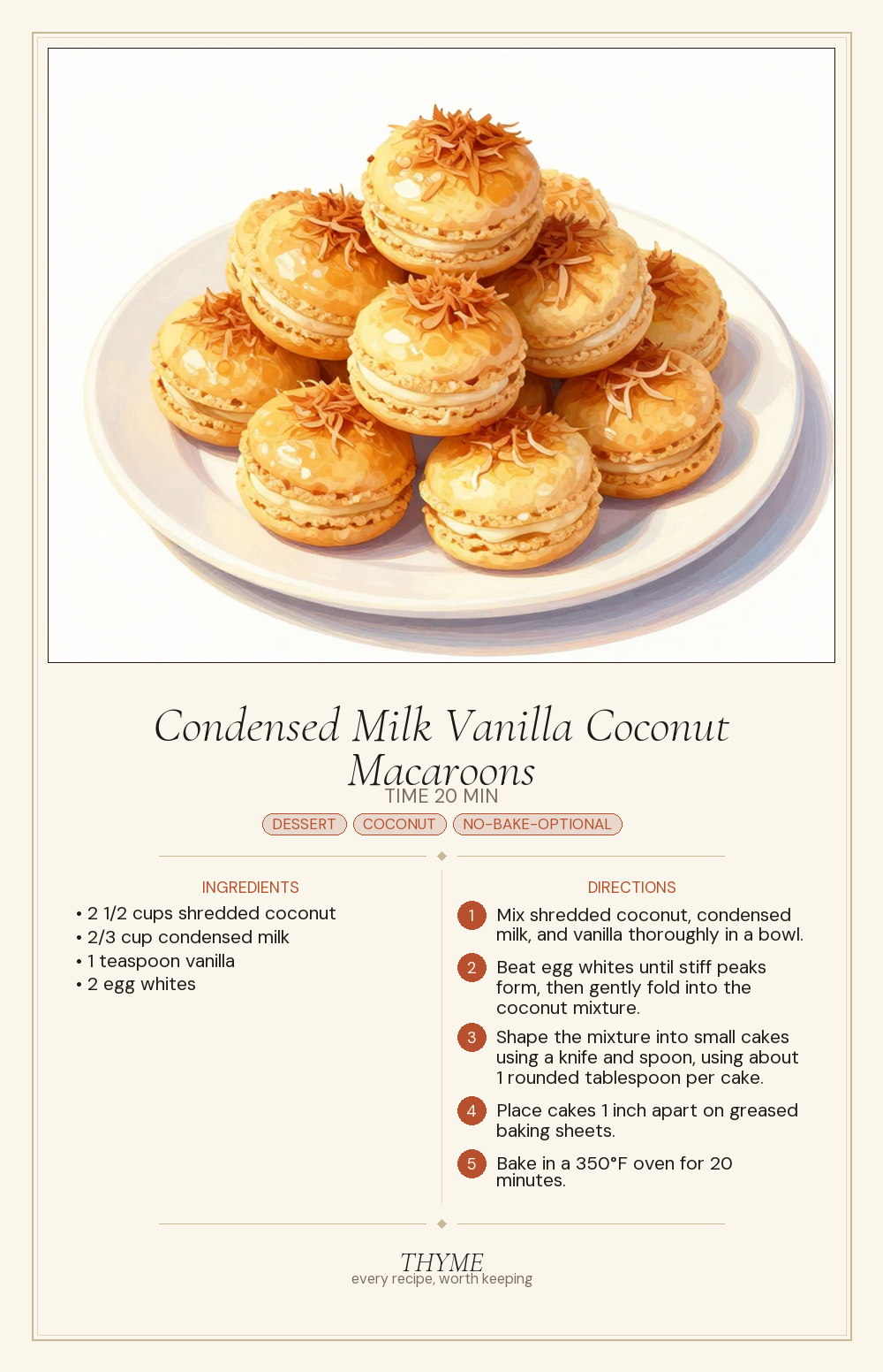 Condensed Milk Vanilla Coconut Macaroons
