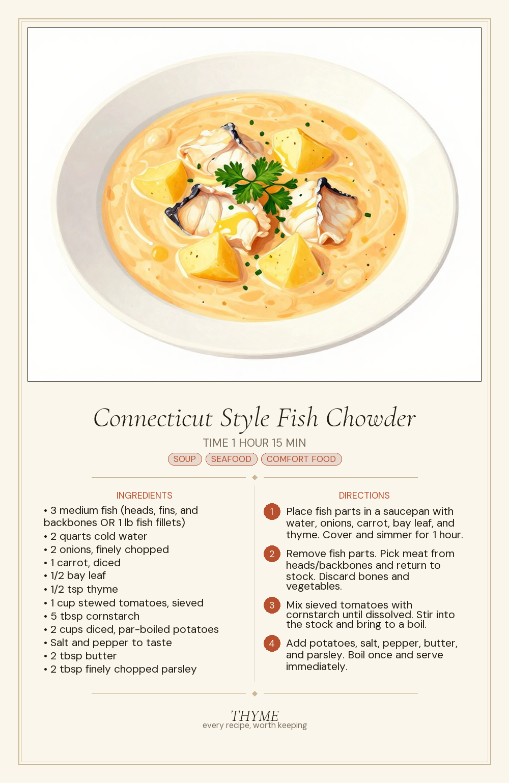 Connecticut Style Fish Chowder