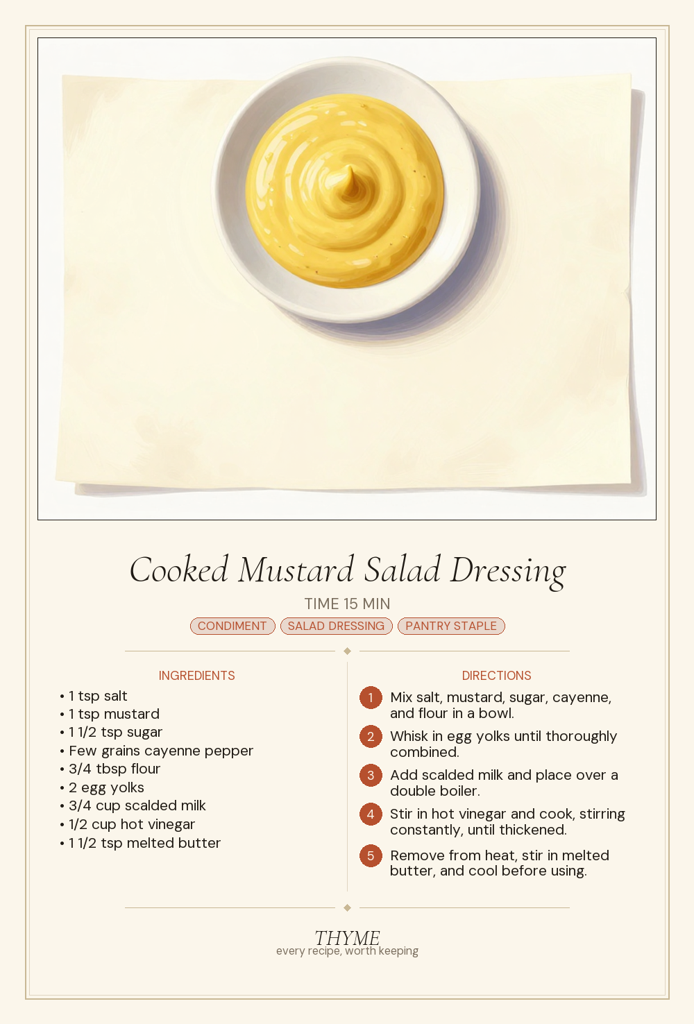 Cooked Mustard Salad Dressing