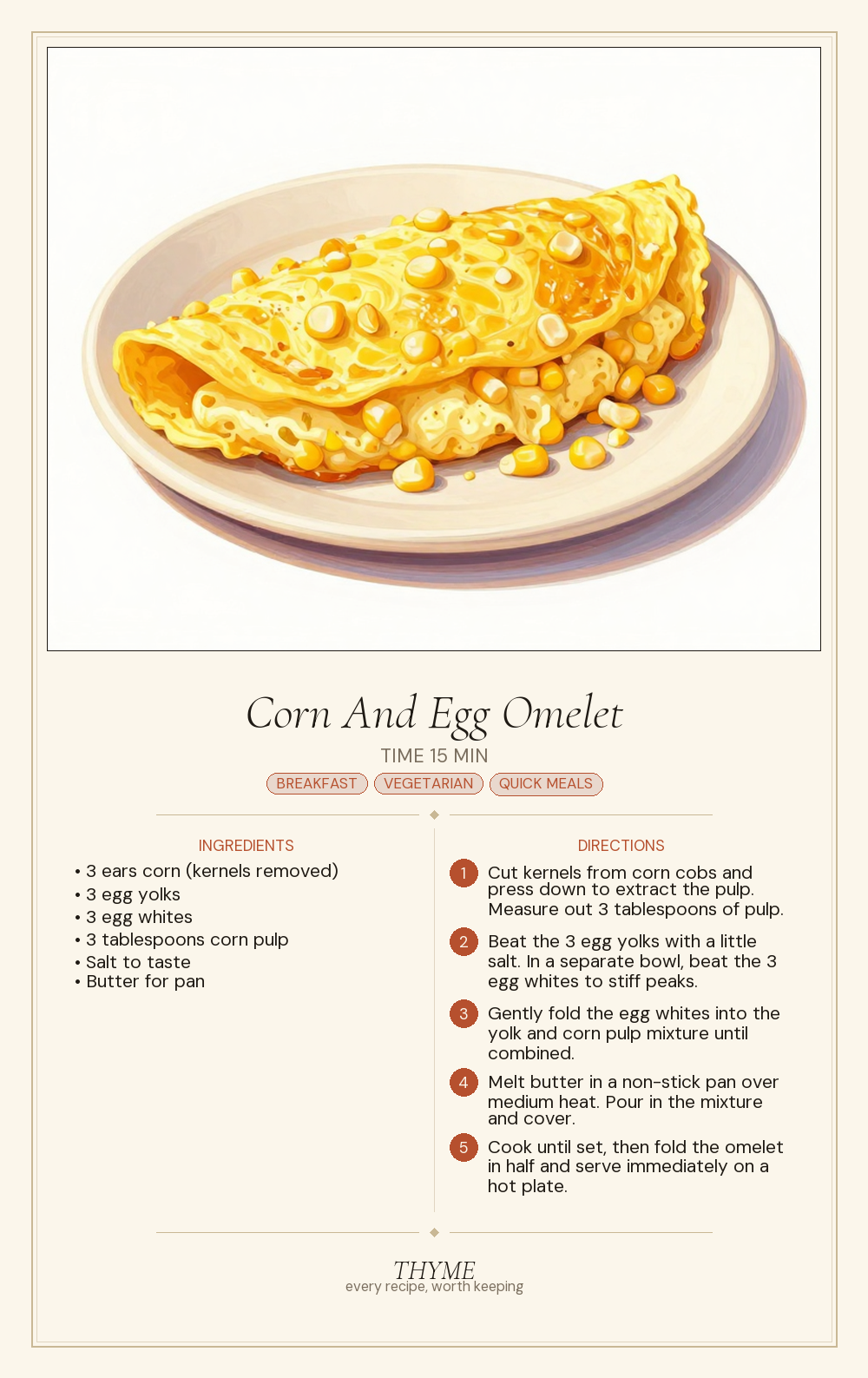 Corn And Egg Omelet