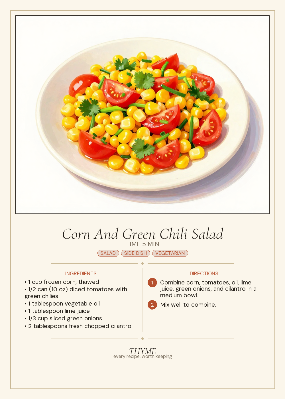 Corn And Green Chili Salad