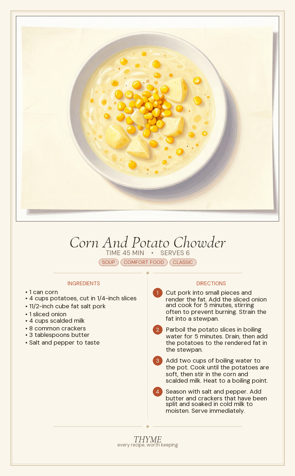 Corn And Potato Chowder