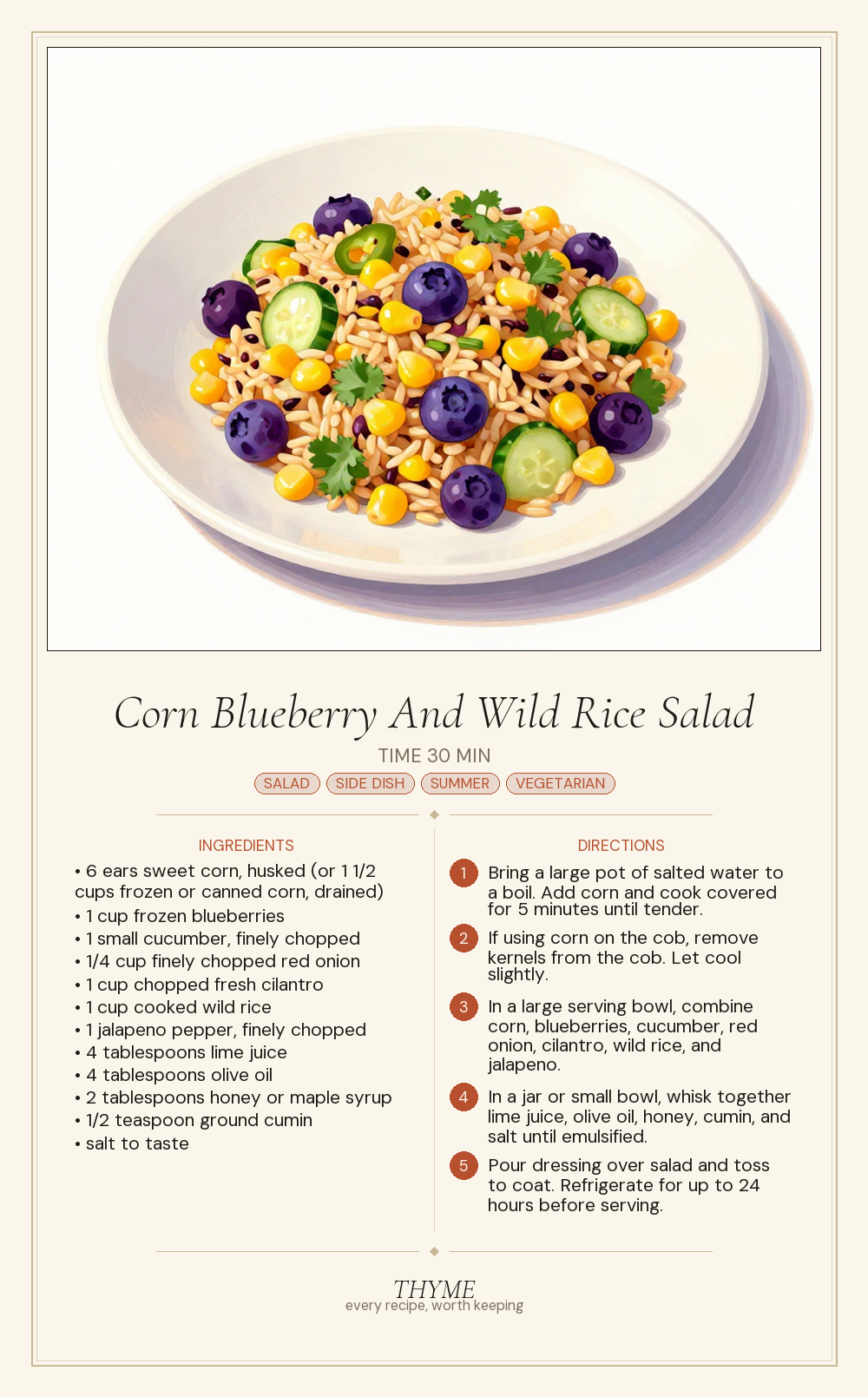 Corn Blueberry And Wild Rice Salad