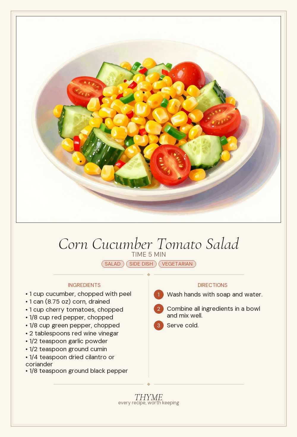 Corn Cucumber Tomato Salad