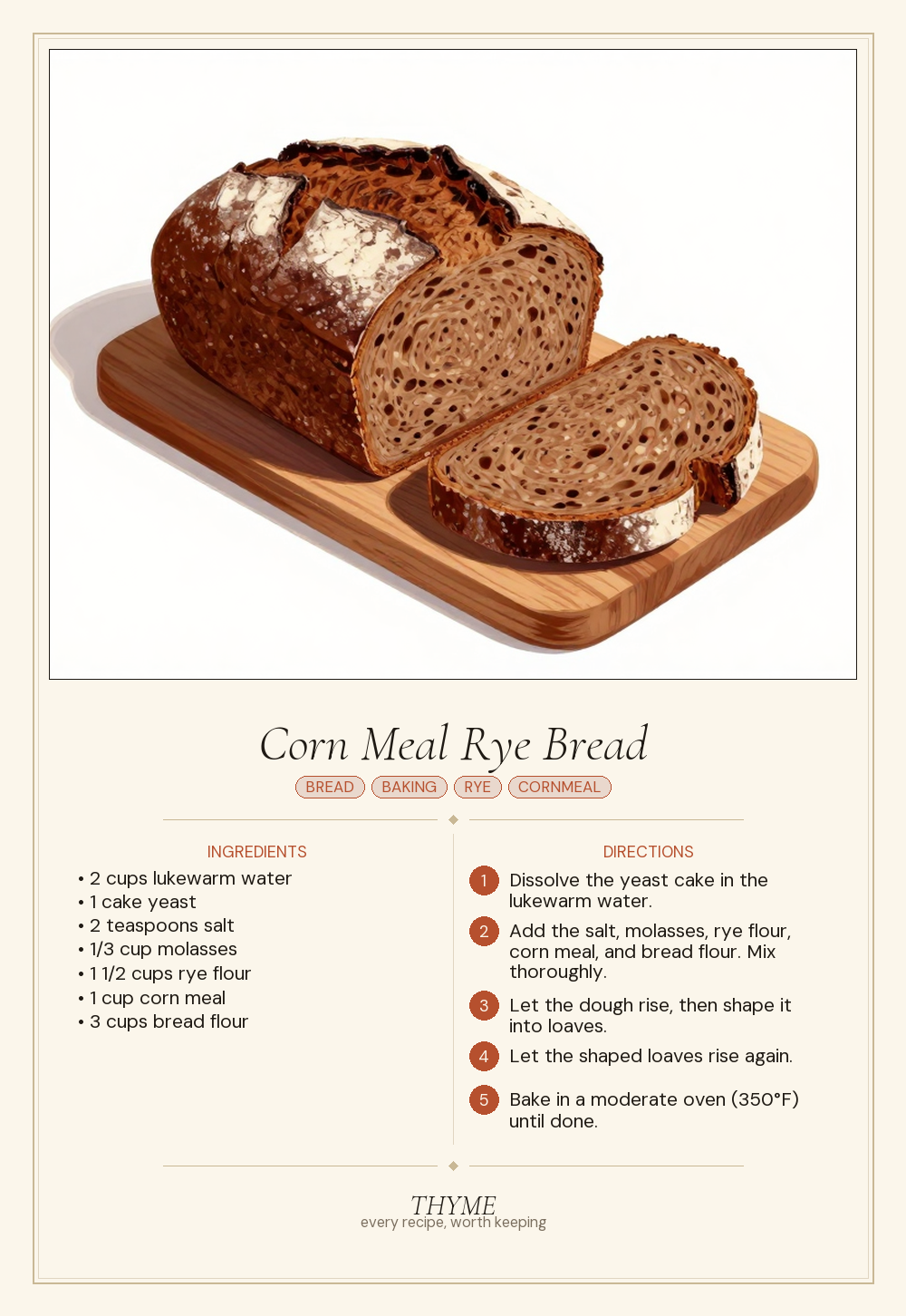 Corn Meal Rye Bread