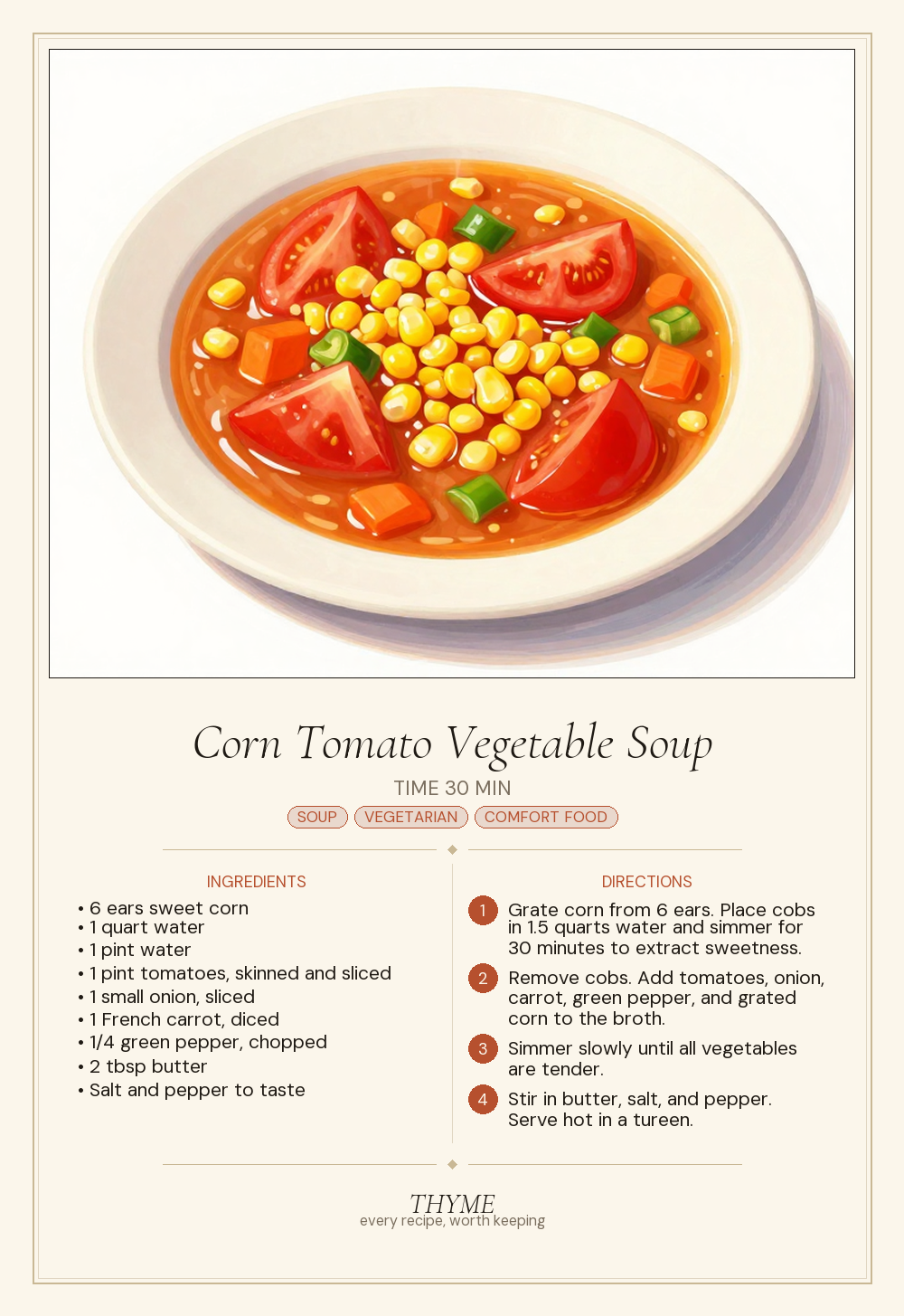 Corn Tomato Vegetable Soup