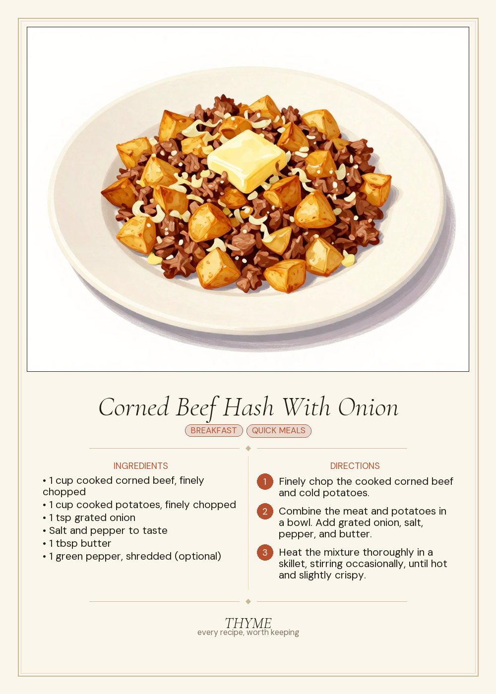 Corned Beef Hash With Onion