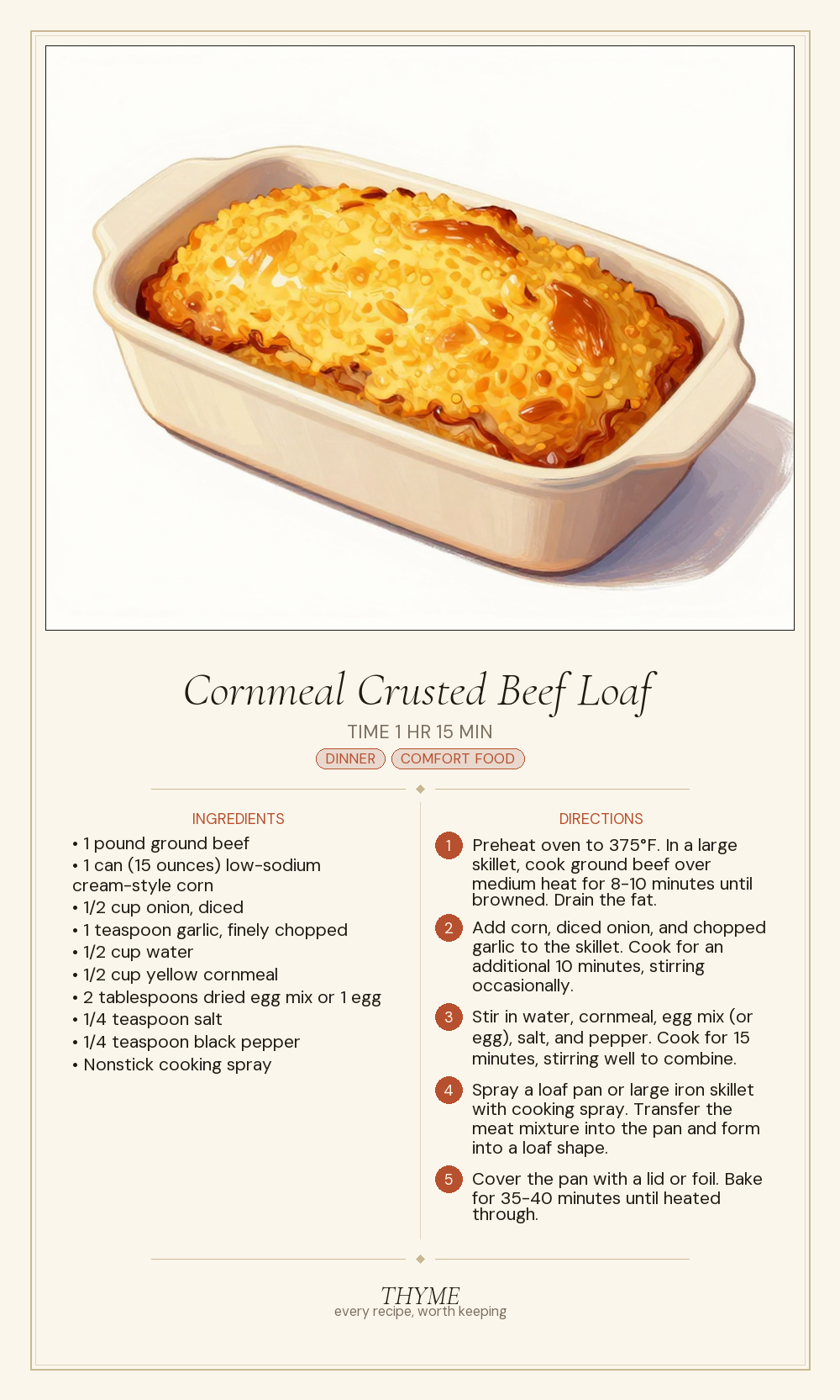 Cornmeal Crusted Beef Loaf