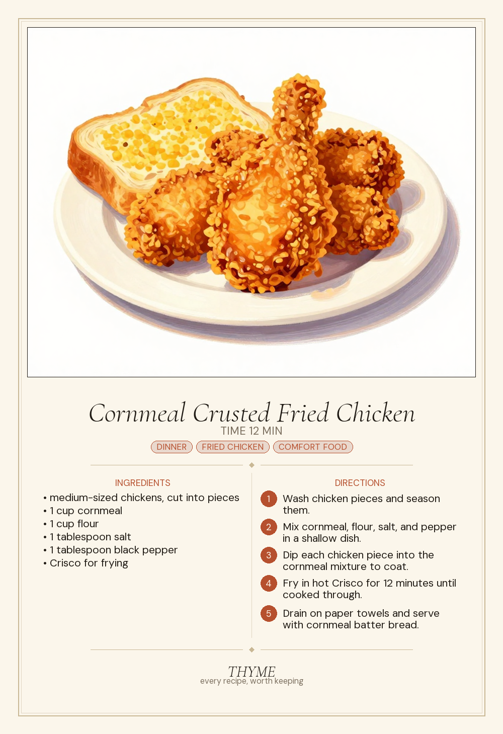 Cornmeal Crusted Fried Chicken