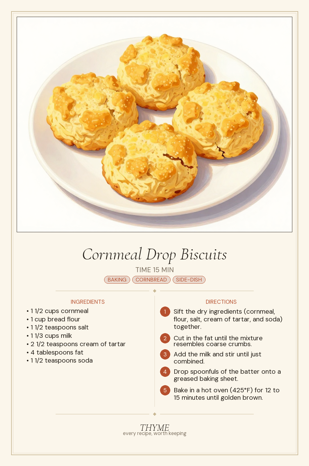 Cornmeal Drop Biscuits