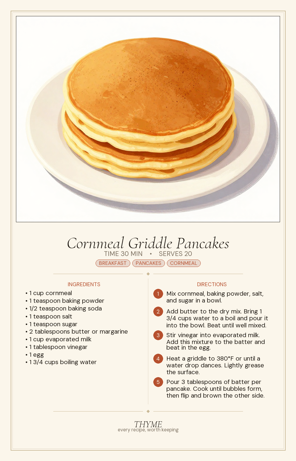 Cornmeal Griddle Pancakes