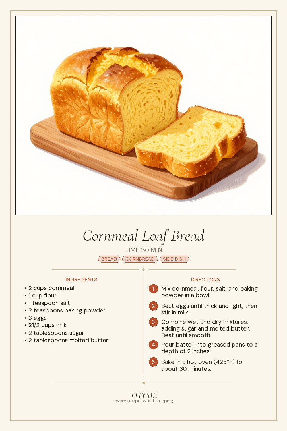 Cornmeal Loaf Bread