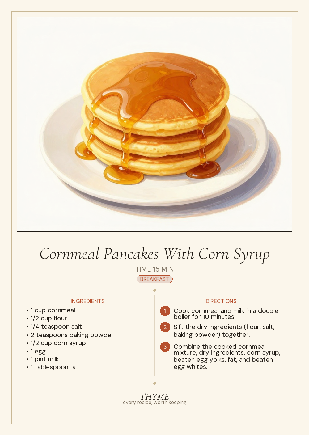 Cornmeal Pancakes With Corn Syrup