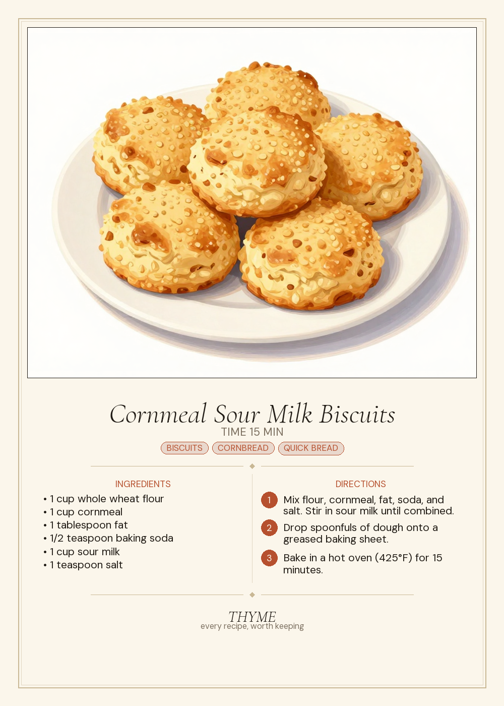 Cornmeal Sour Milk Biscuits