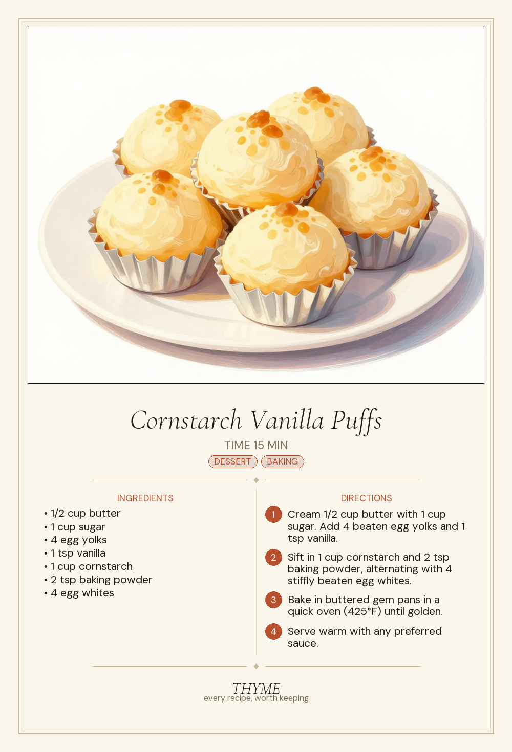 Cornstarch Vanilla Puffs