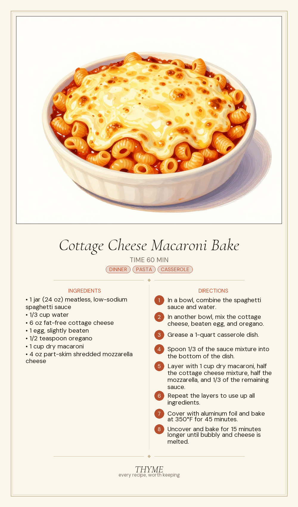 Cottage Cheese Macaroni Bake