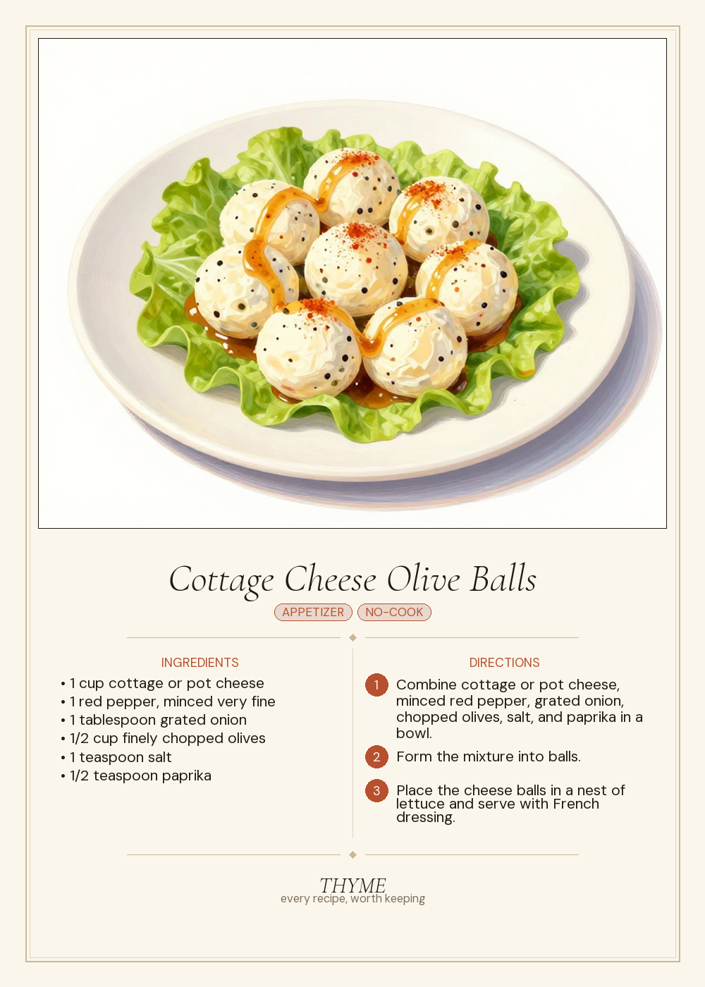 Cottage Cheese Olive Balls