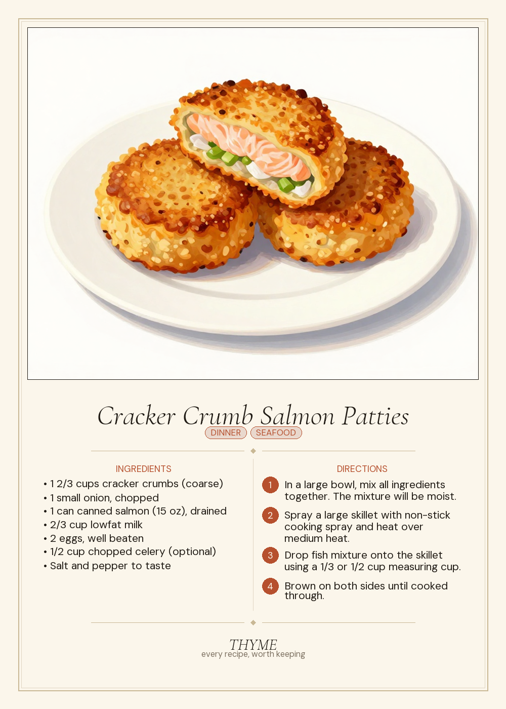 Cracker Crumb Salmon Patties