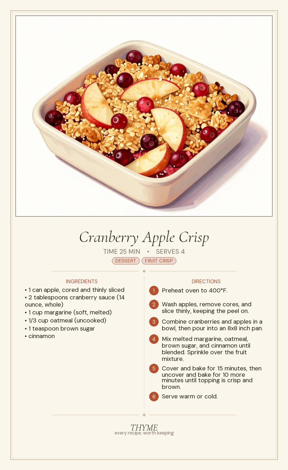 Cranberry Apple Crisp