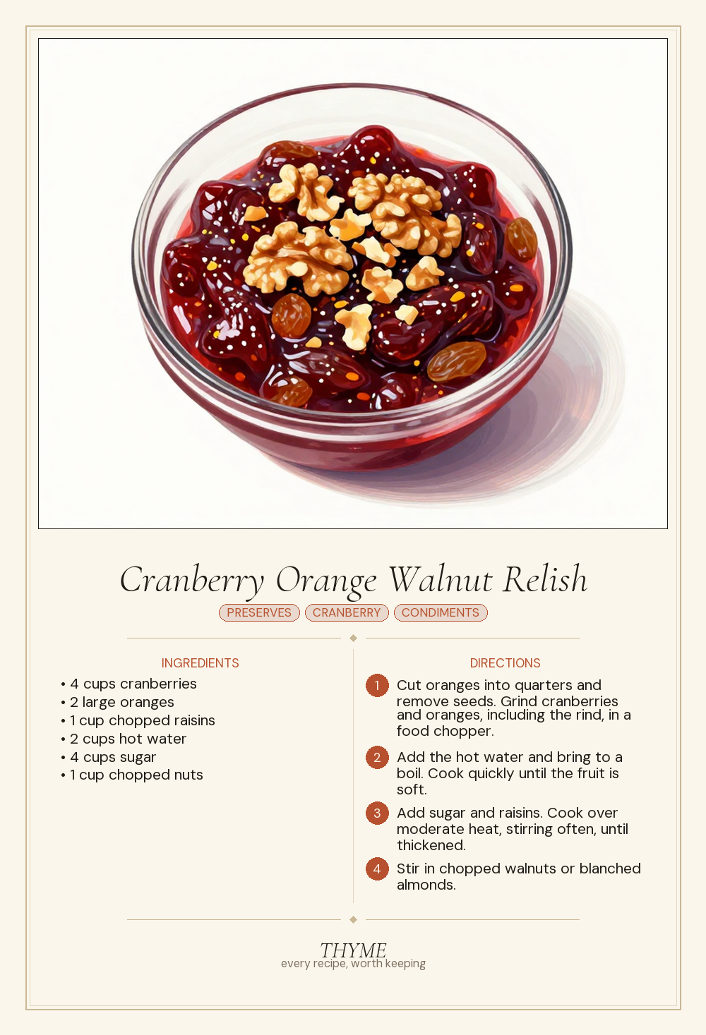 Cranberry Orange Walnut Relish