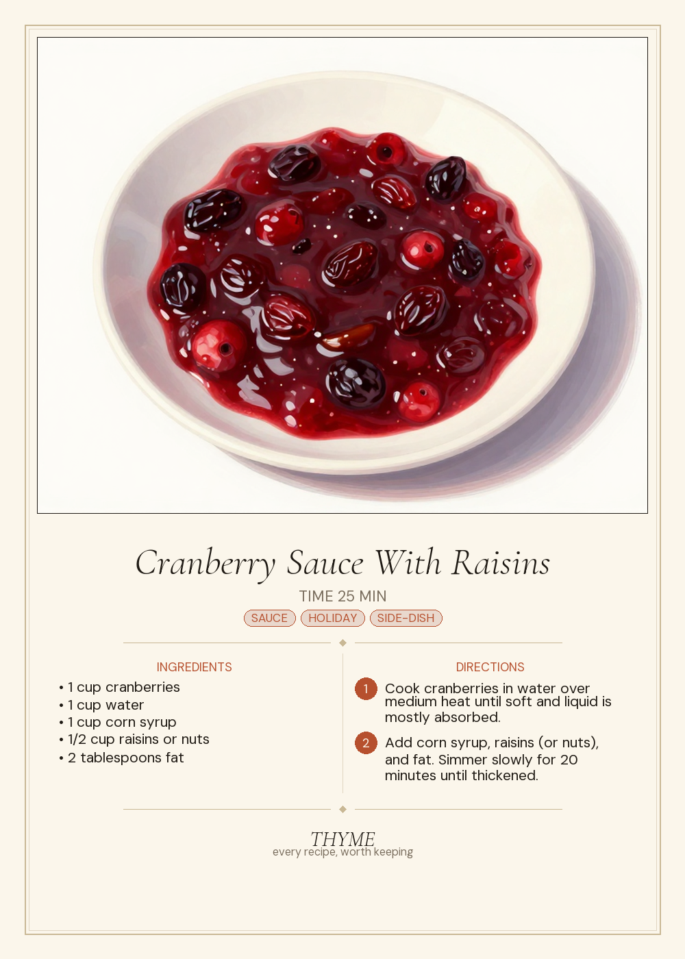 Cranberry Sauce With Raisins