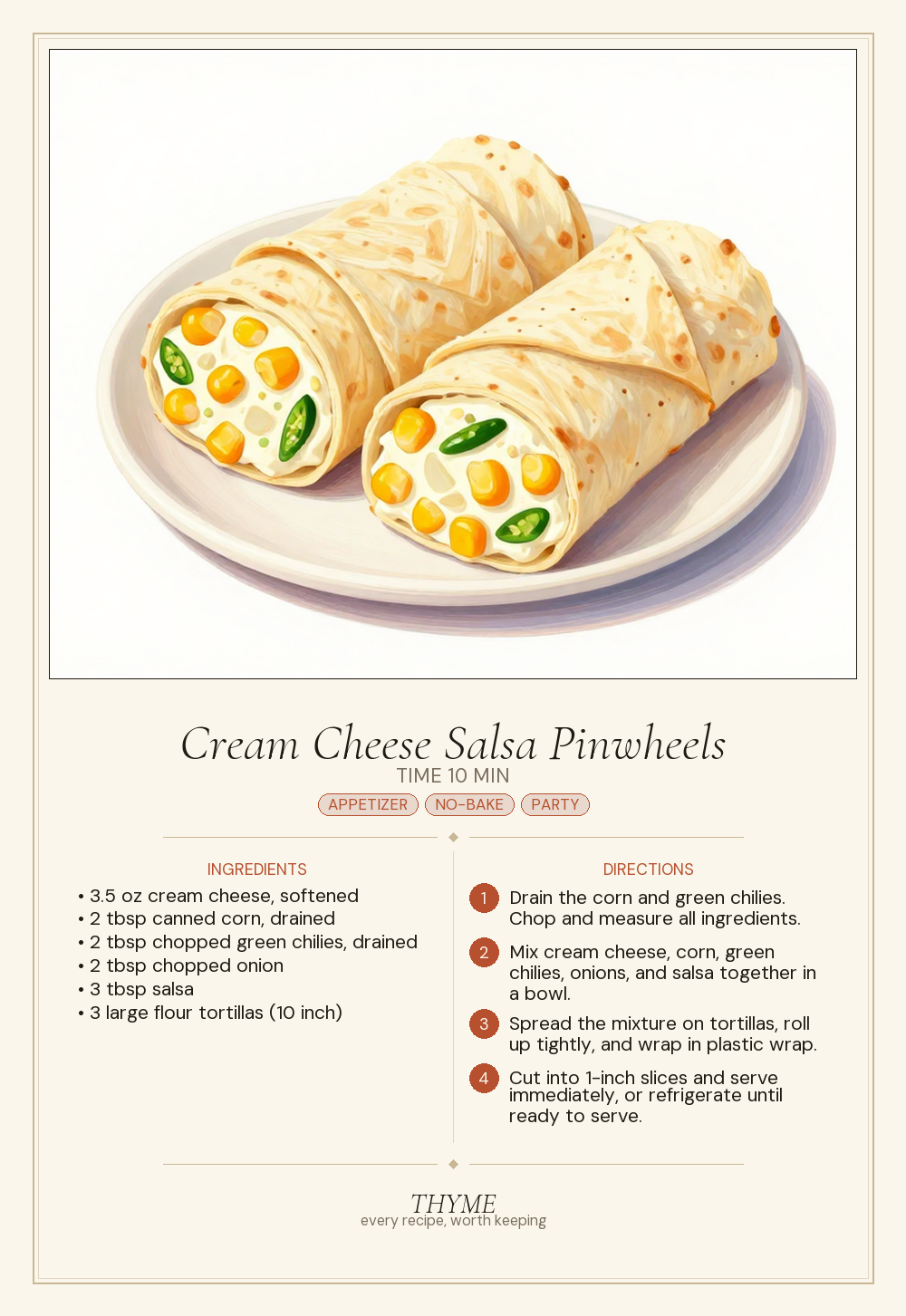 Cream Cheese Salsa Pinwheels