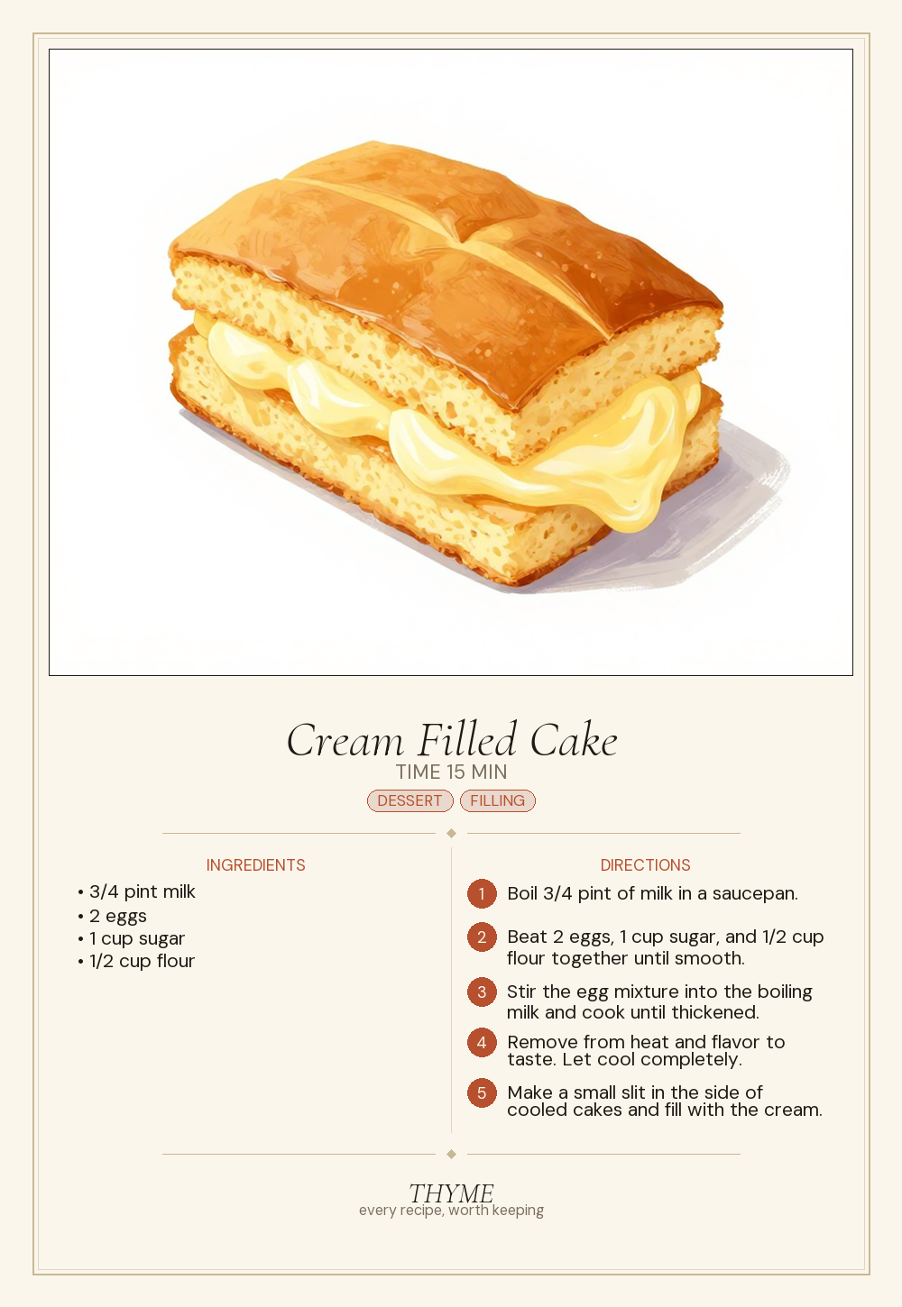 Cream Filled Cake