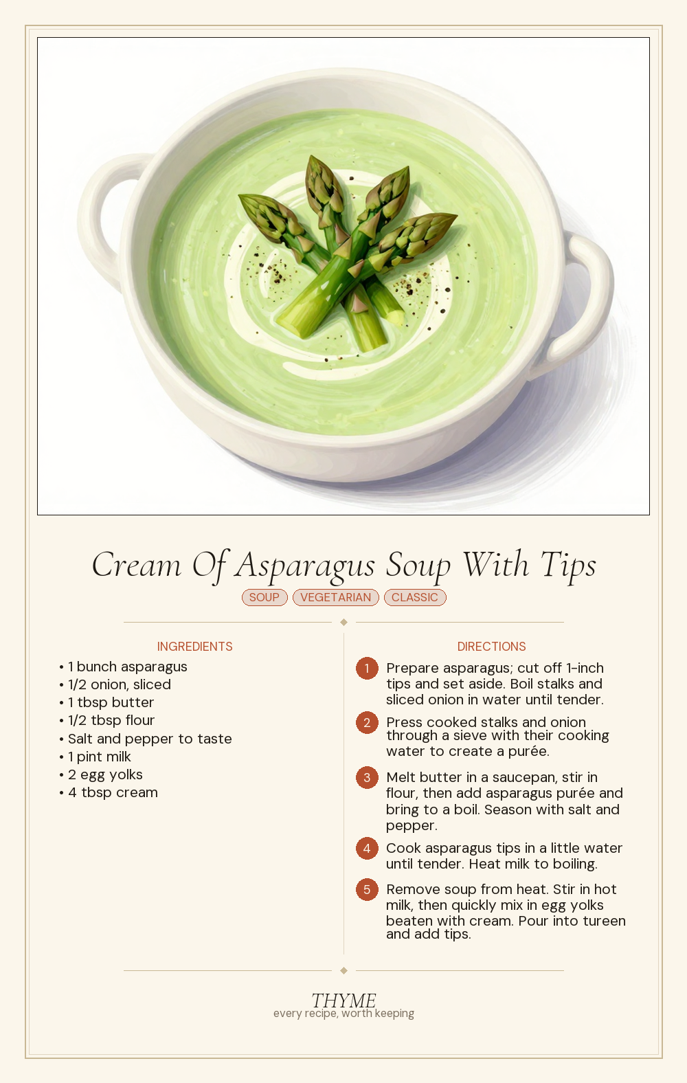 Cream Of Asparagus Soup With Tips