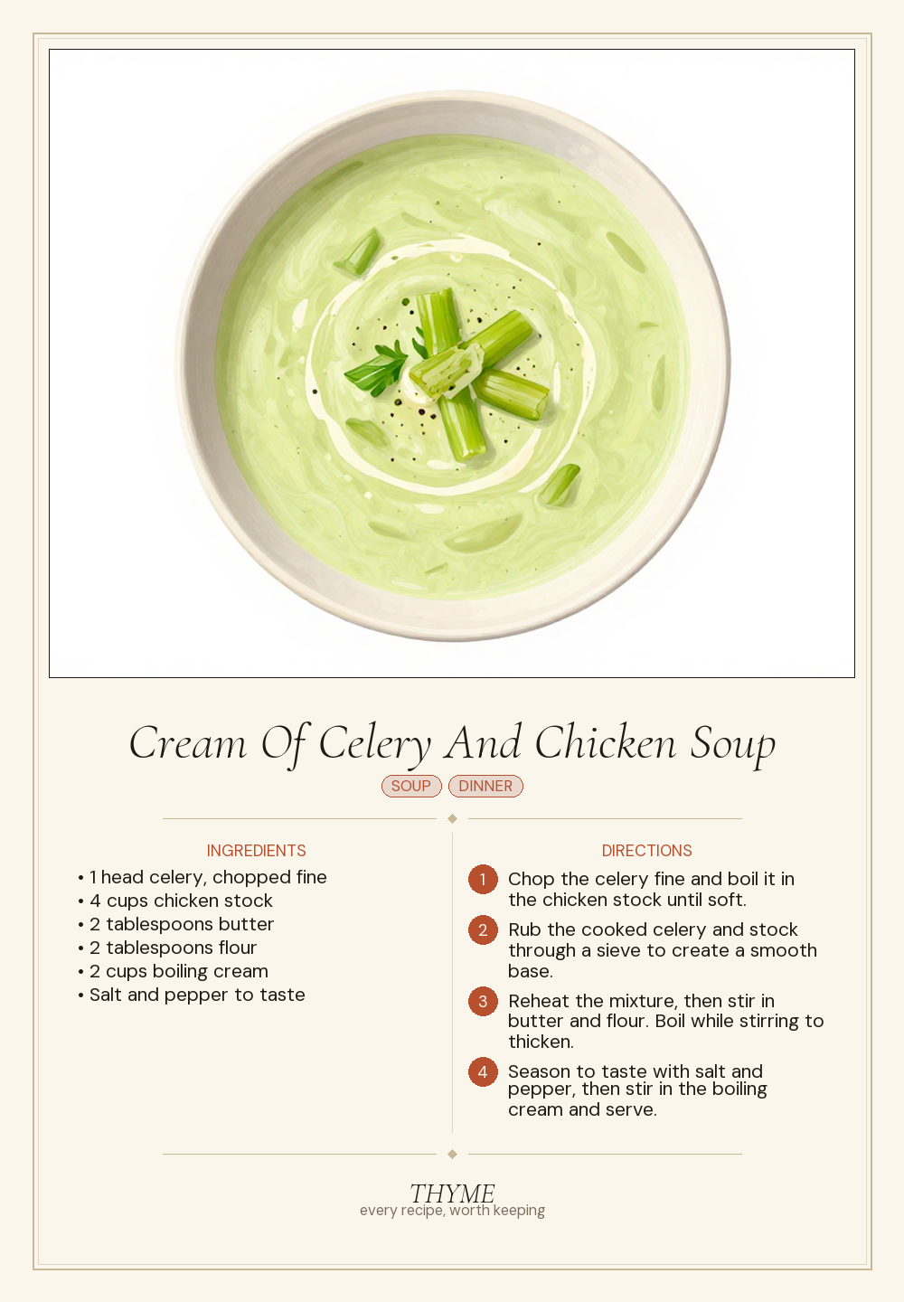 Cream Of Celery And Chicken Soup