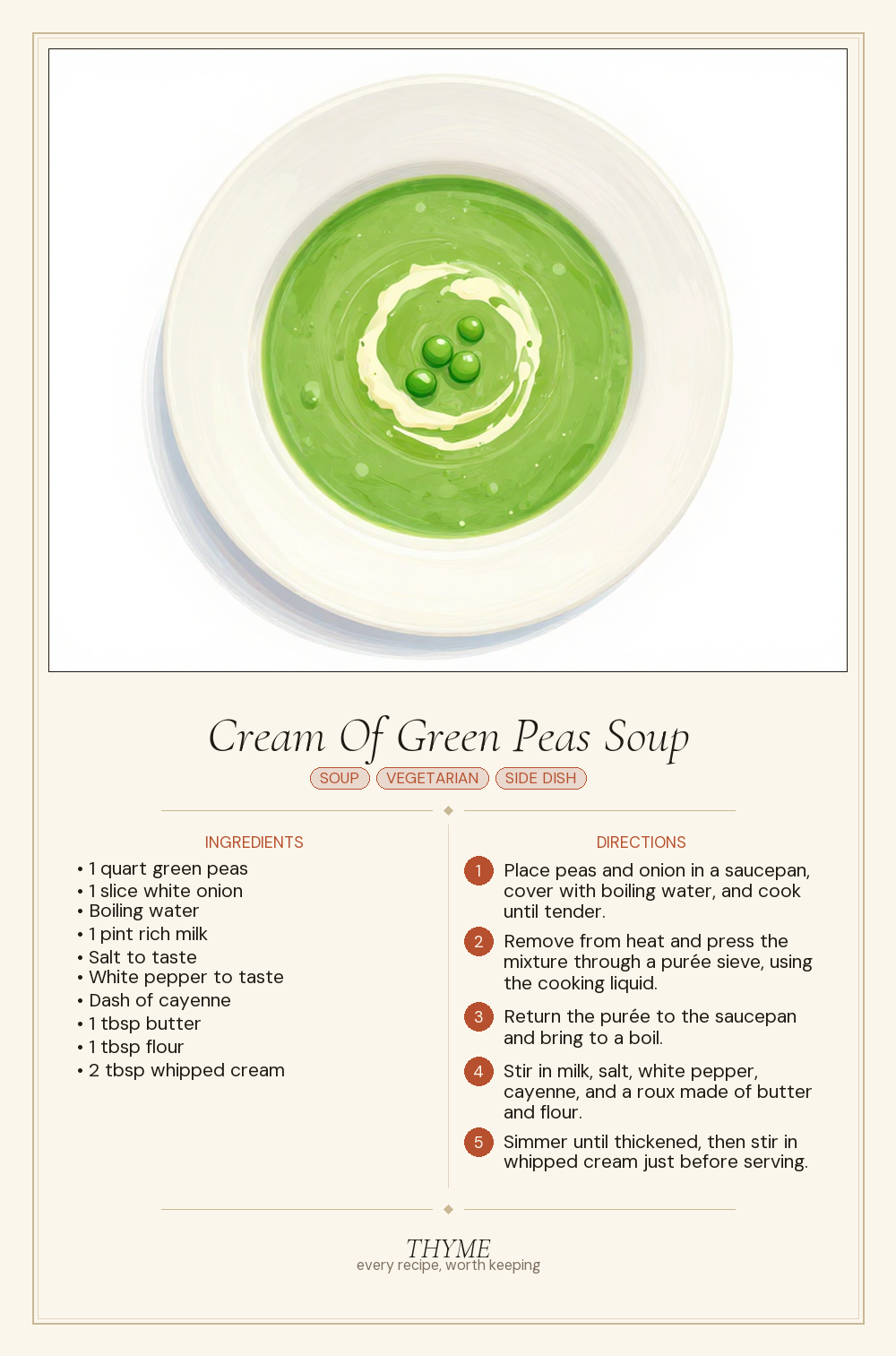 Cream Of Green Peas Soup
