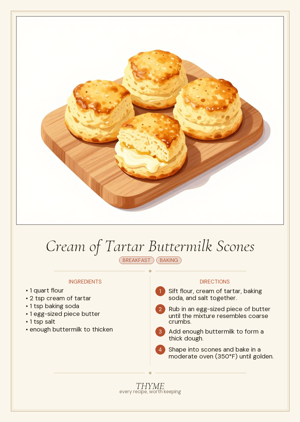 Cream of Tartar Buttermilk Scones