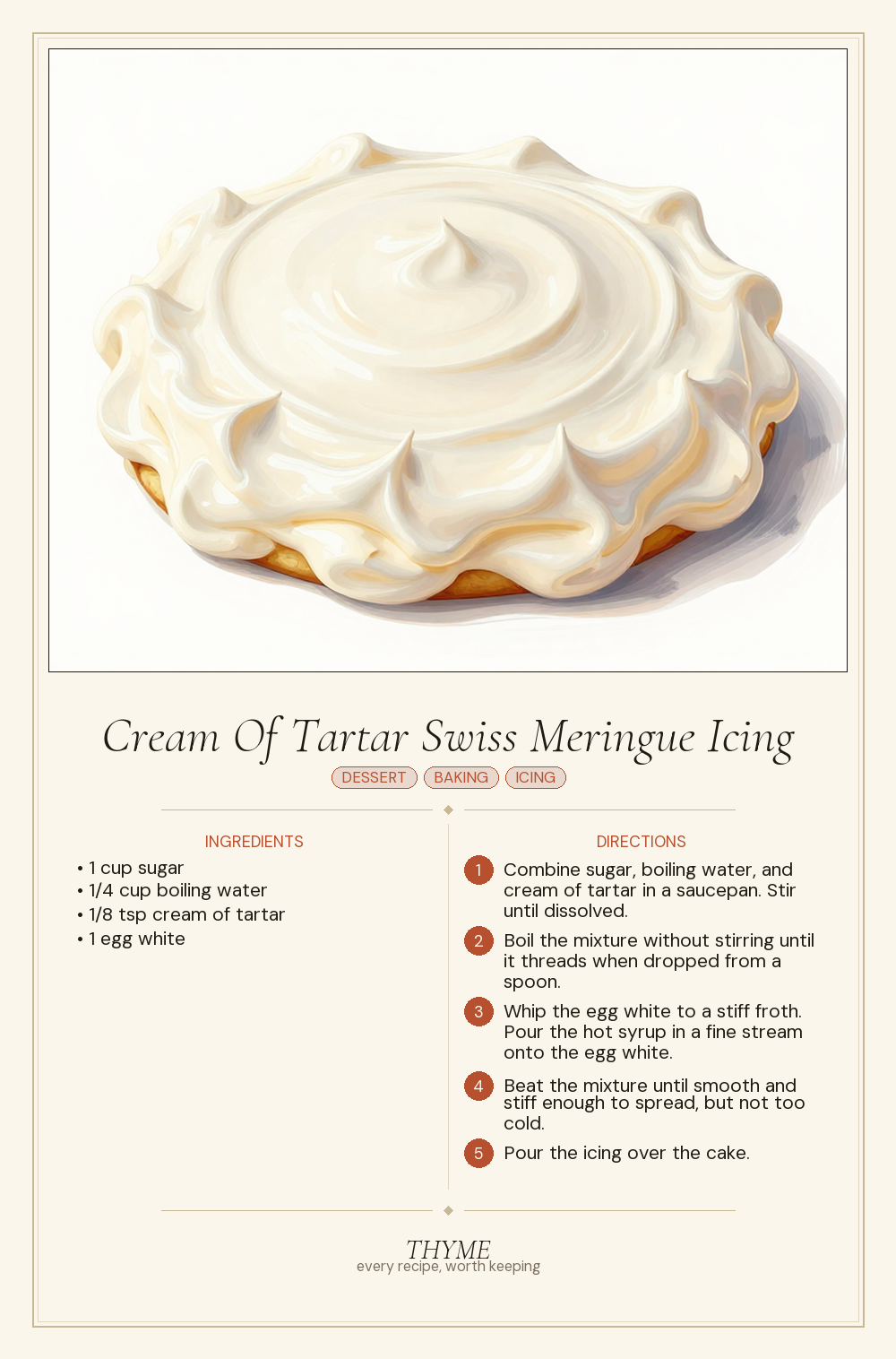 Cream Of Tartar Swiss Meringue Icing