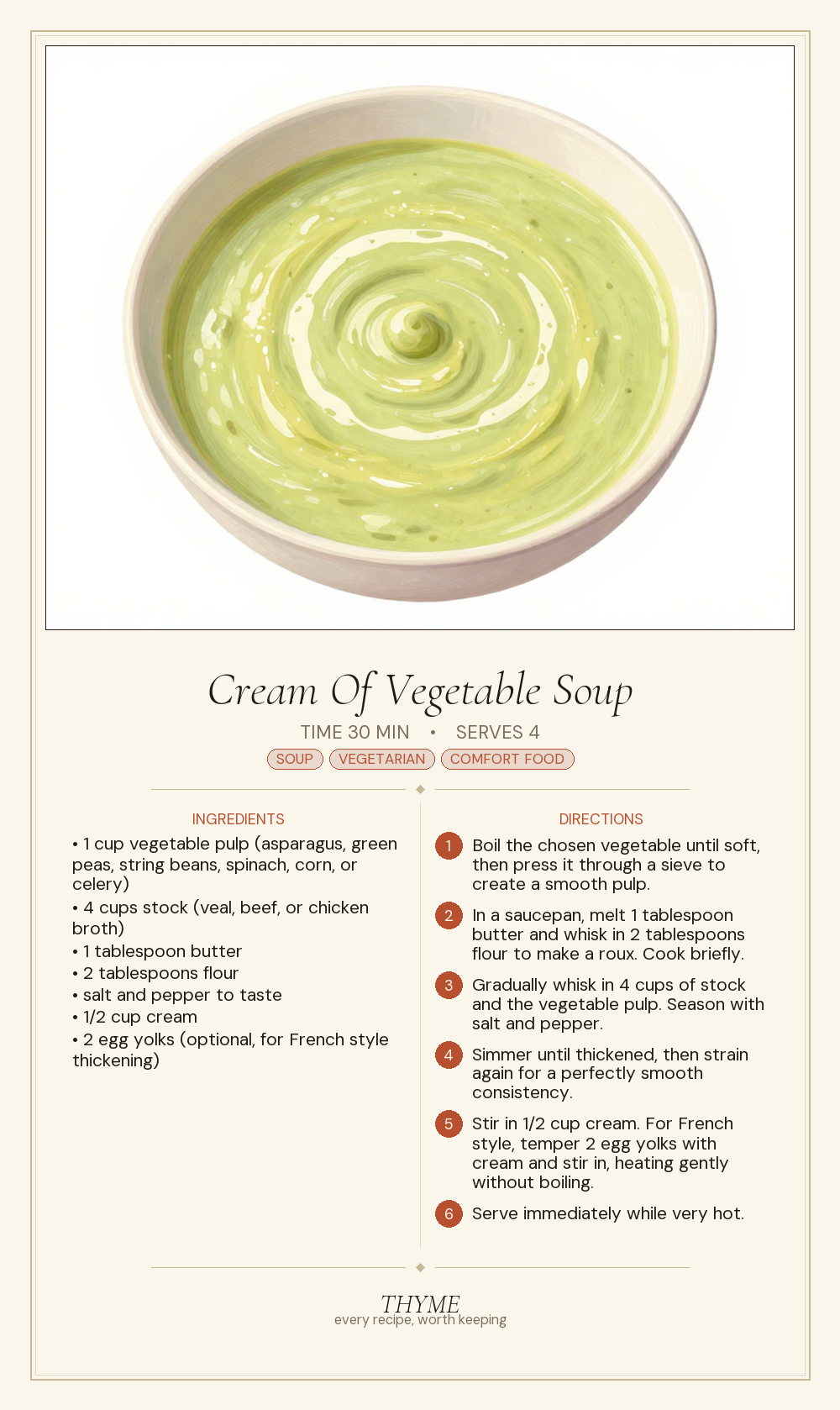 Cream Of Vegetable Soup