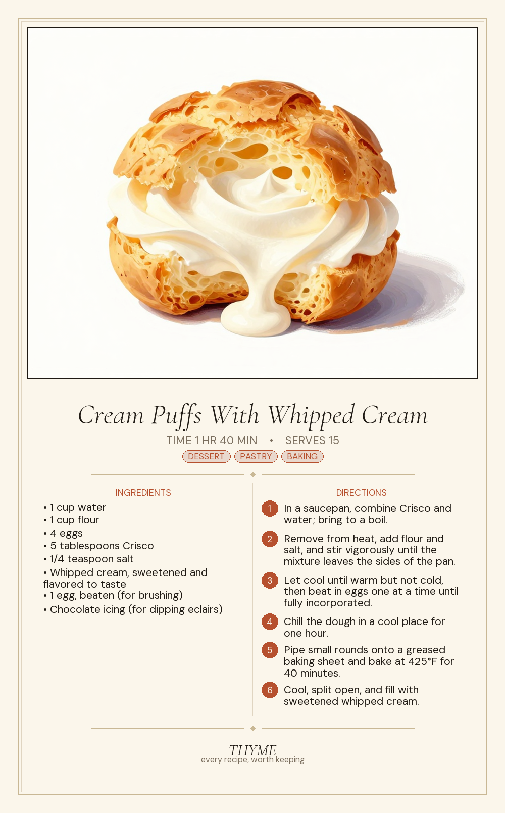 Cream Puffs With Whipped Cream