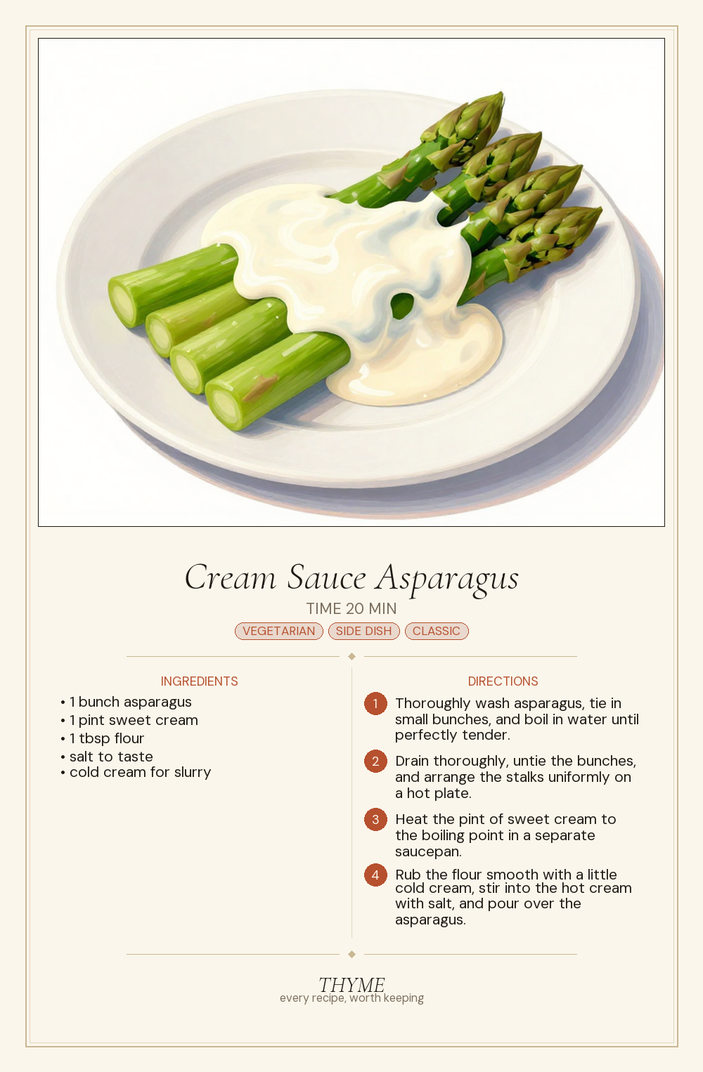 Cream Sauce Asparagus