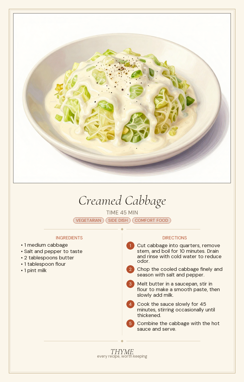 Creamed Cabbage