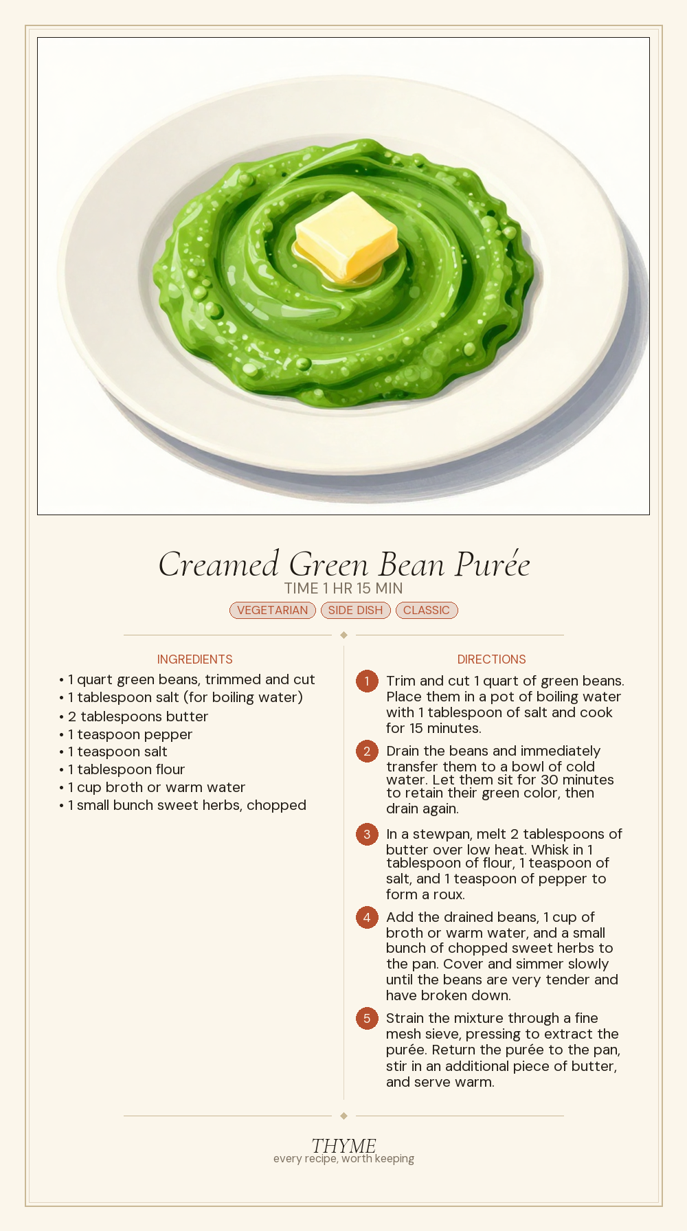 Creamed Green Bean Purée