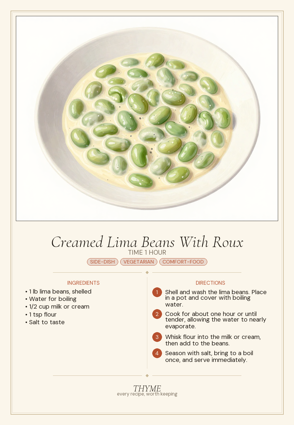 Creamed Lima Beans With Roux