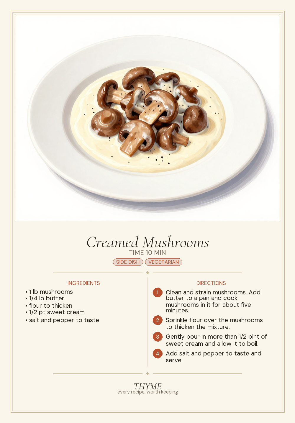Creamed Mushrooms