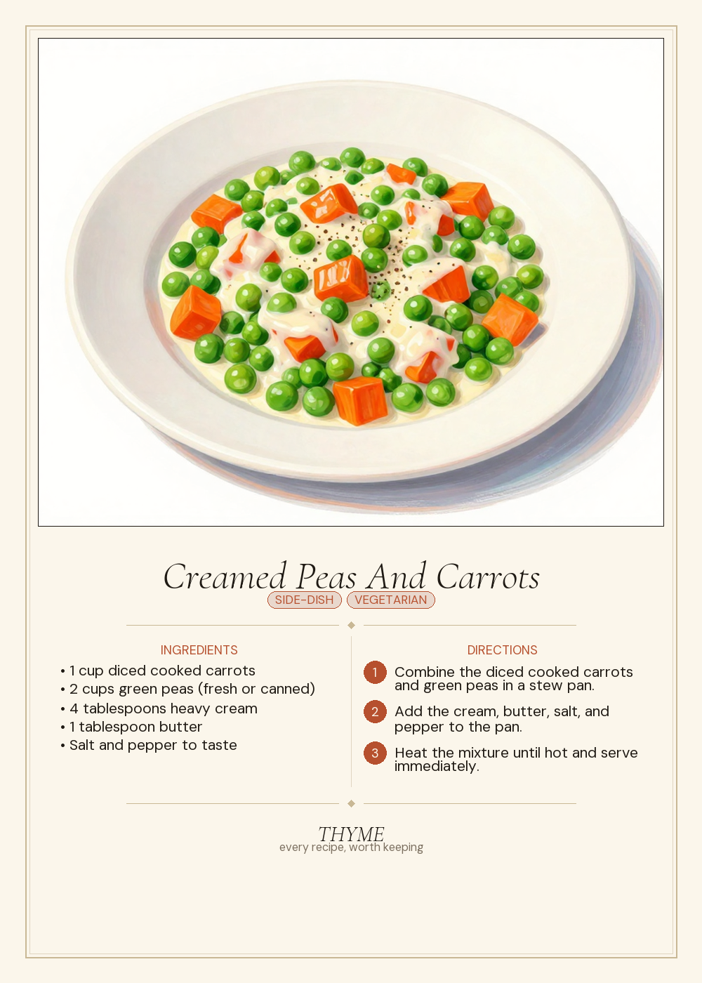 Creamed Peas And Carrots