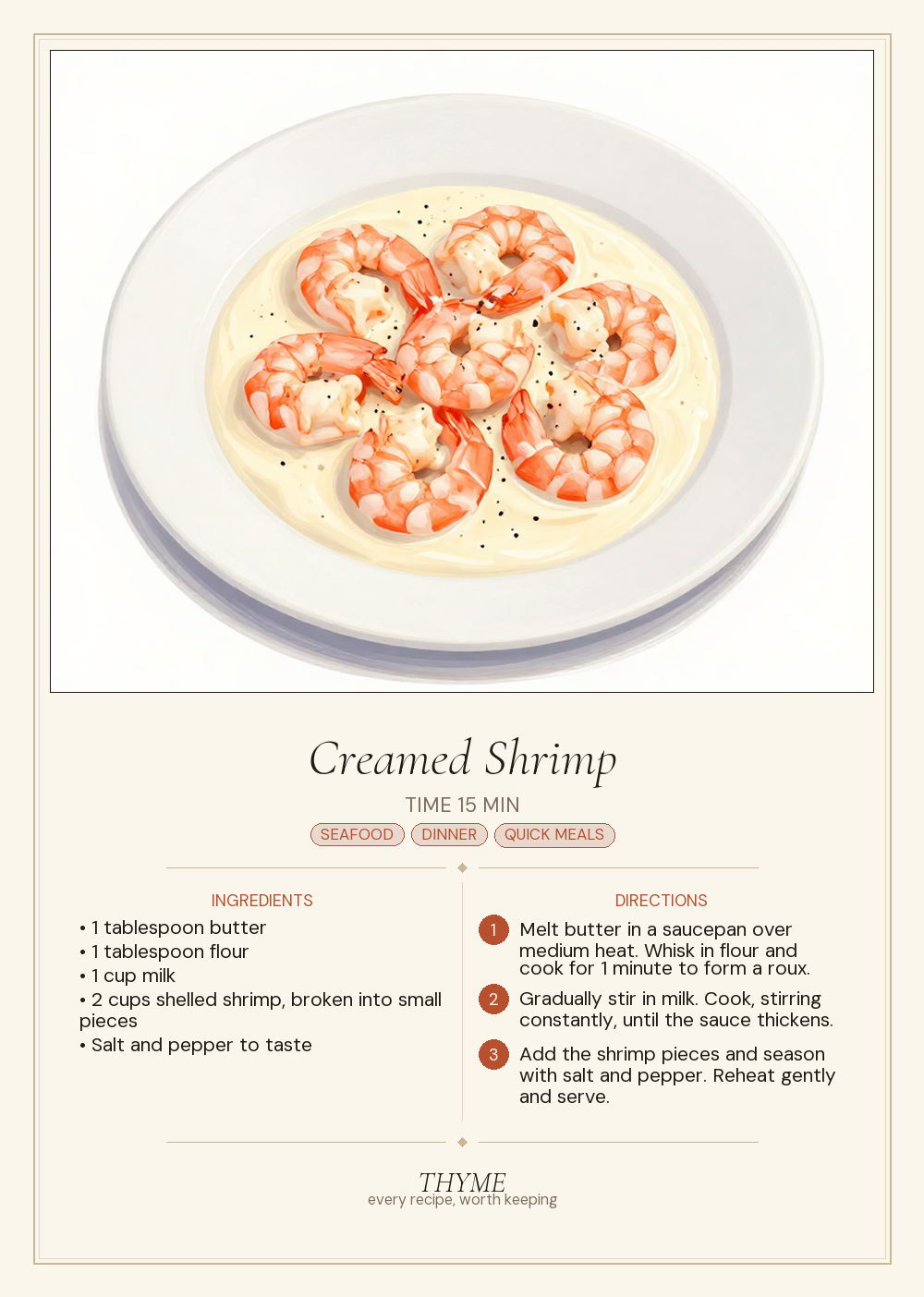Creamed Shrimp
