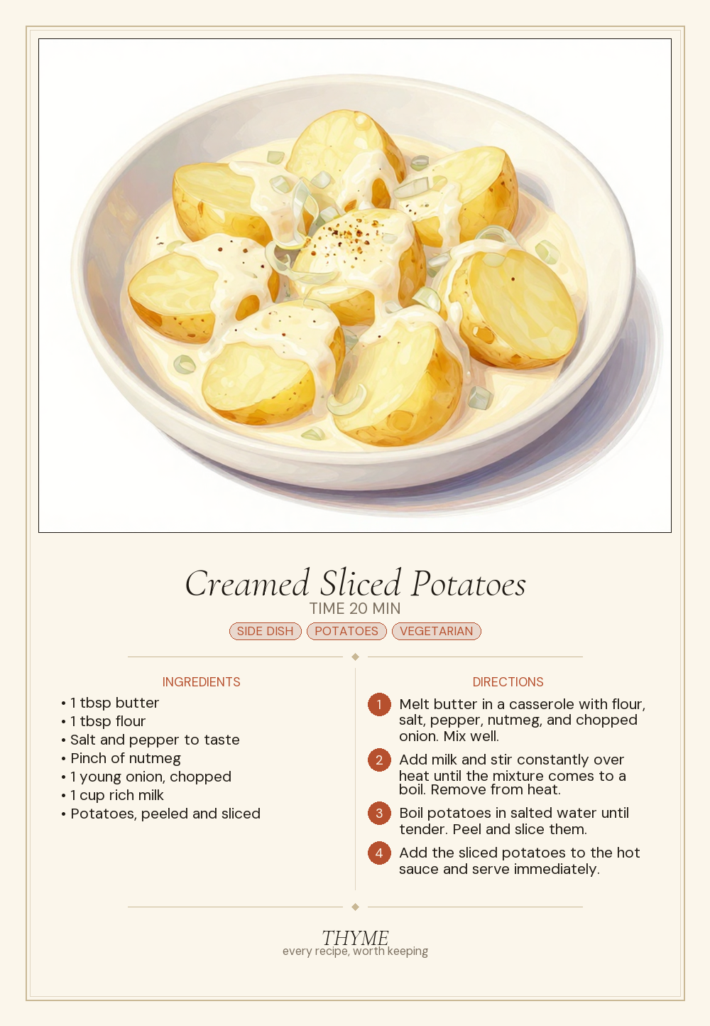 Creamed Sliced Potatoes