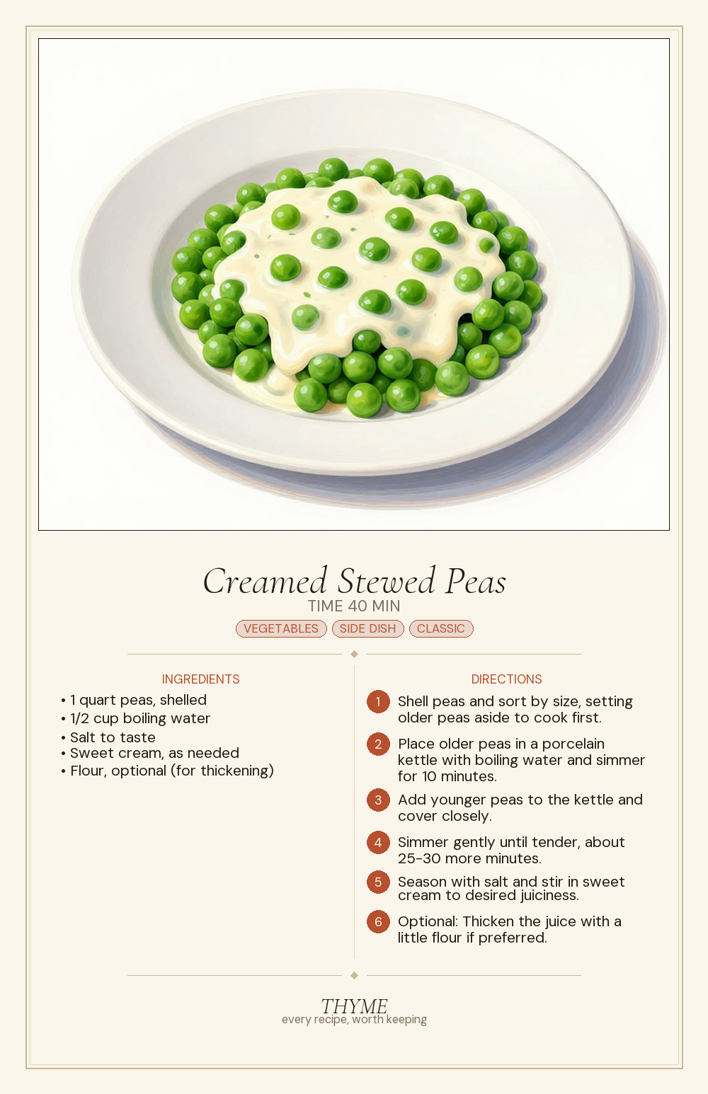 Creamed Stewed Peas