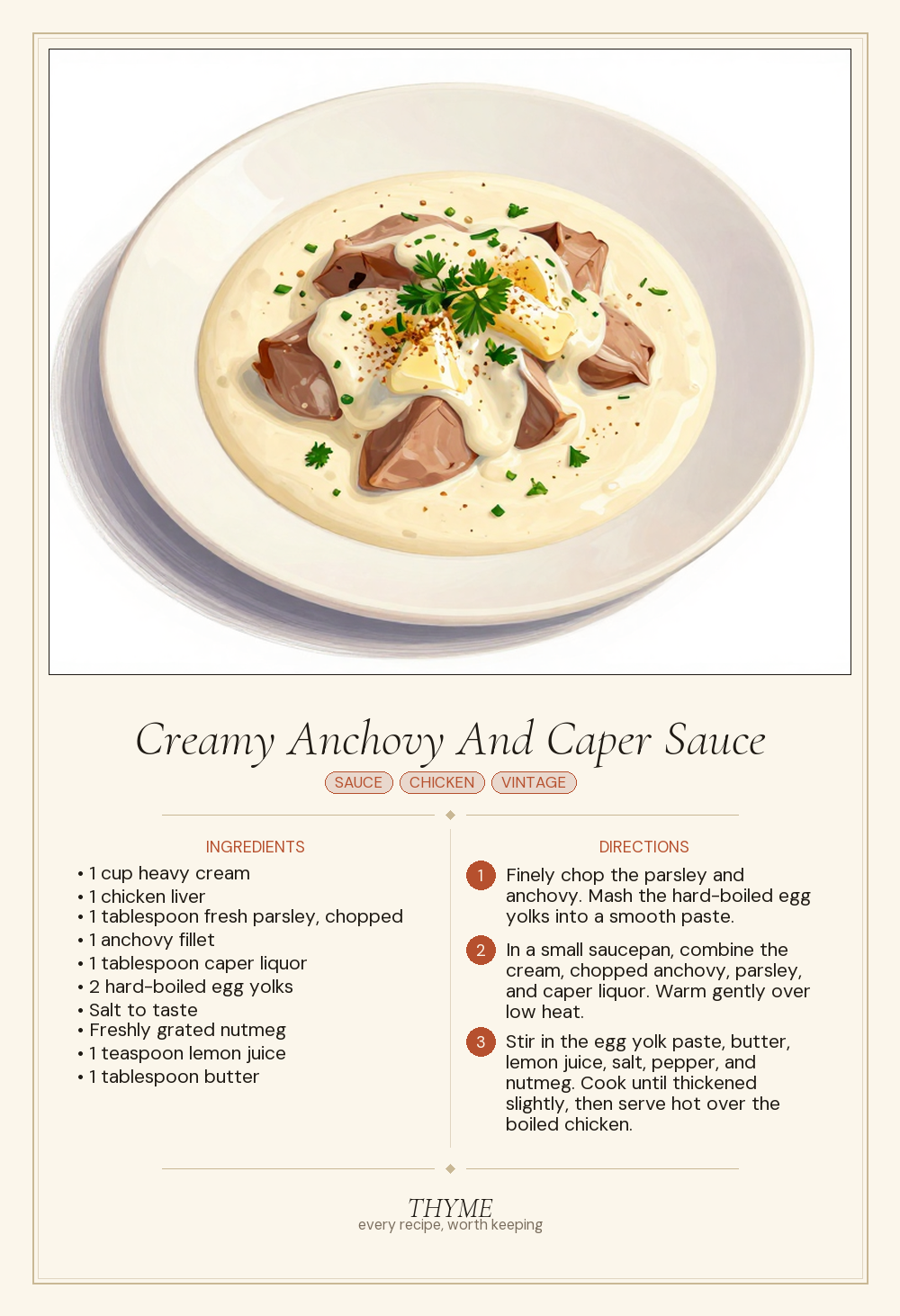Creamy Anchovy And Caper Sauce