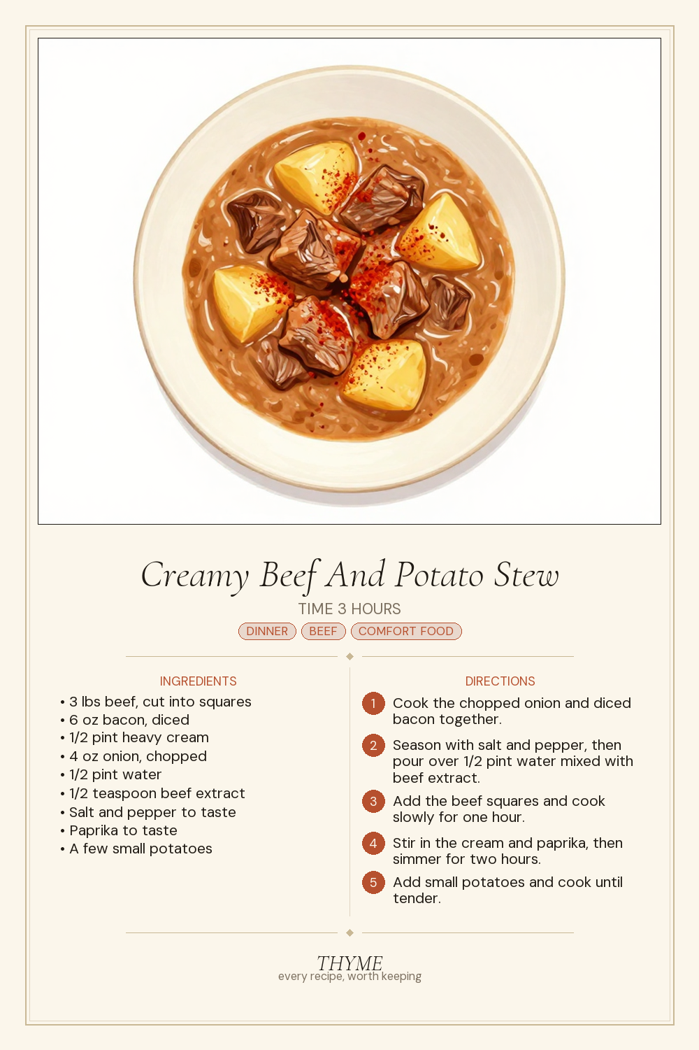Creamy Beef And Potato Stew