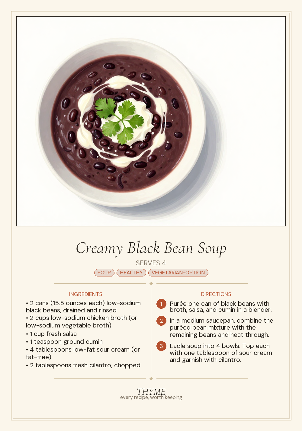 Creamy Black Bean Soup